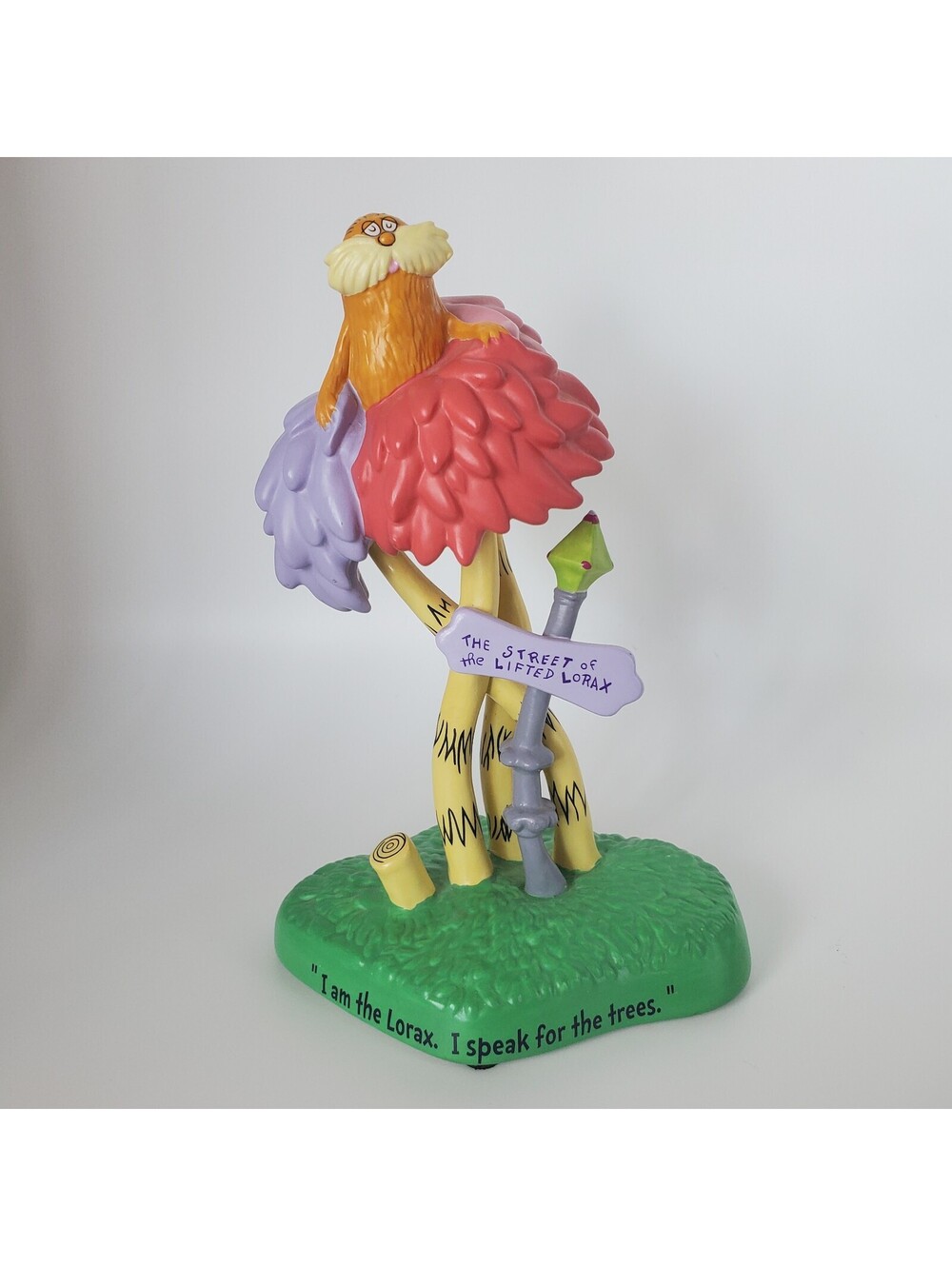 Dr. Seuss The Lorax Figurine with Truffula Trees and Sign